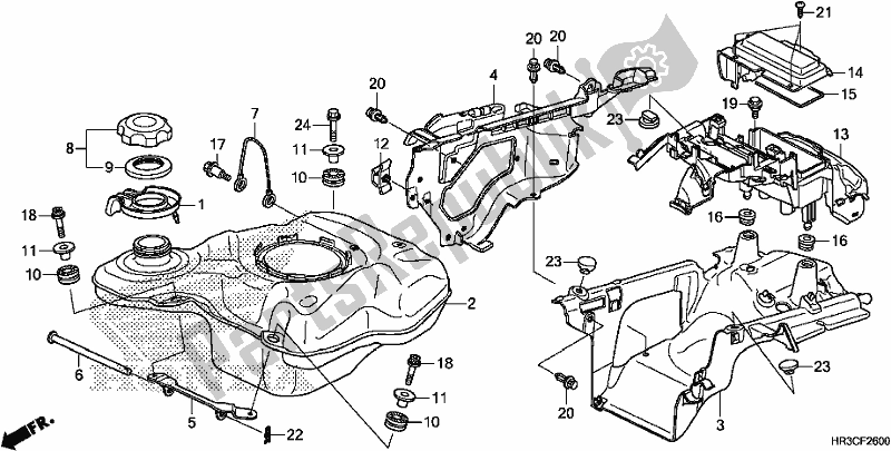 Todas as partes de Tanque De Combustível do Honda TRX 420 FA2 2019