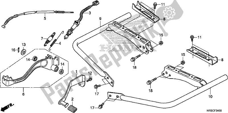 All parts for the Pedal/step of the Honda TRX 420 FA2 2019