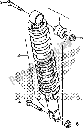 All parts for the Rear Cushion of the Honda TRX 420 FA2 2019