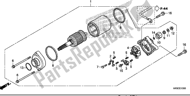 All parts for the Starter Motor of the Honda TRX 420 FA2 2019