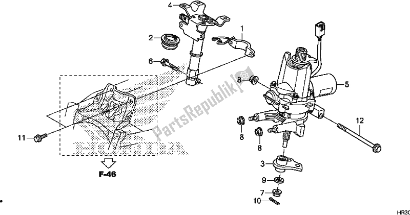 All parts for the Steering Shaft (eps) of the Honda TRX 420 FA2 2019