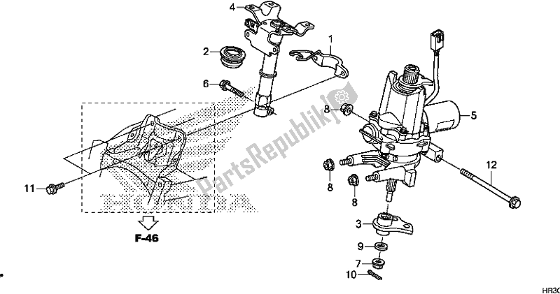 All parts for the Steering Shaft (eps) of the Honda TRX 420 FA2 2019