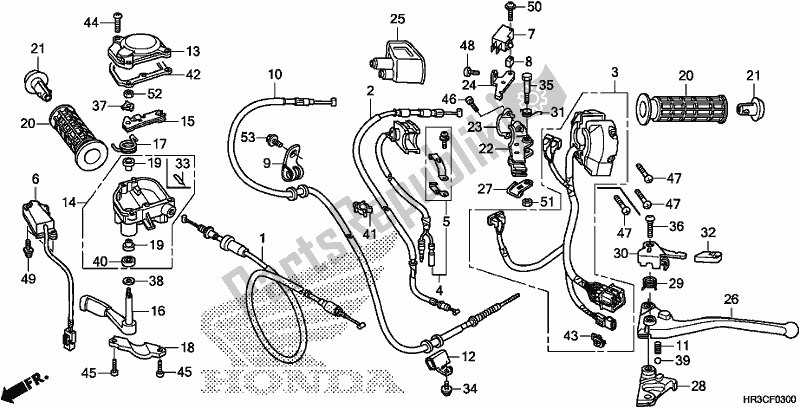 All parts for the Switch/cable of the Honda TRX 420 FA2 2019