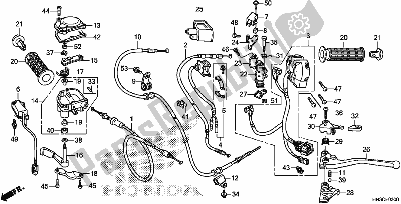 Alle onderdelen voor de Schakelaar / Kabel van de Honda TRX 420 FA2 2019