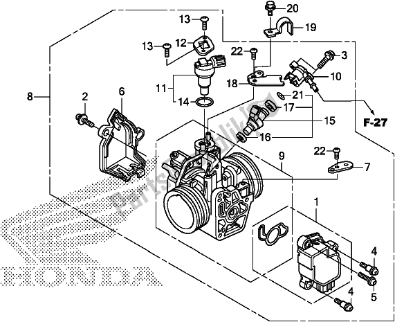 All parts for the Throttle Body of the Honda TRX 420 FA2 2019