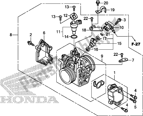 All parts for the Throttle Body of the Honda TRX 420 FA2 2019