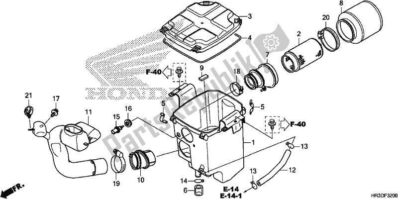 All parts for the Air Cleaner of the Honda TRX 420 FA2 2020