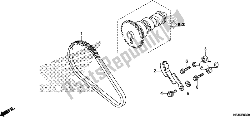 Alle onderdelen voor de Nokkenketting / Spanner van de Honda TRX 420 FA2 2020