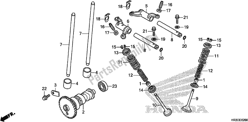 All parts for the Camshaft/valve of the Honda TRX 420 FA2 2020