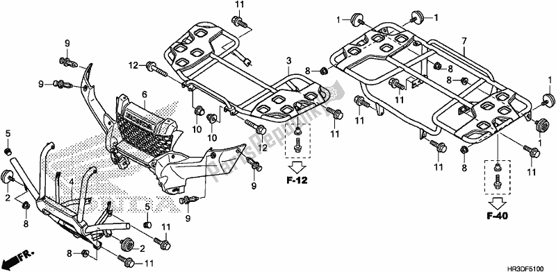 All parts for the Carrier of the Honda TRX 420 FA2 2020