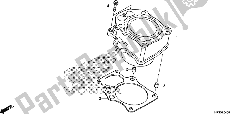 All parts for the Cylinder of the Honda TRX 420 FA2 2020