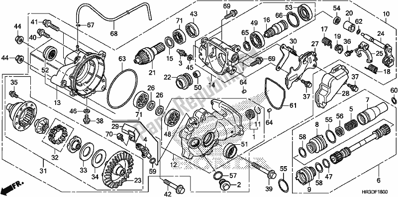 Todas las partes para Engranaje Final Delantero de Honda TRX 420 FA2 2020