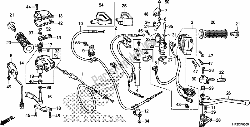 All parts for the Handle Lever/switch/cable of the Honda TRX 420 FA2 2020