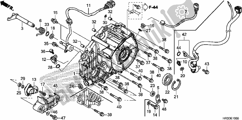 Tutte le parti per il Coperchio Del Carter Posteriore del Honda TRX 420 FA2 2020