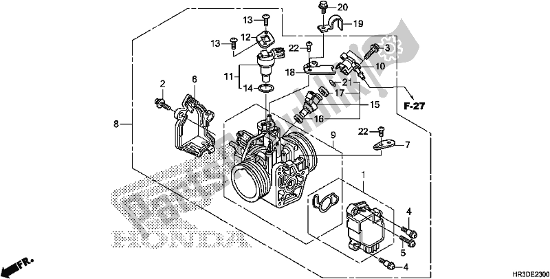 All parts for the Throttle Body of the Honda TRX 420 FA2 2020