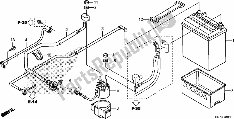 Tutte le parti per il Batteria del Honda TRX 420 FA6 2017