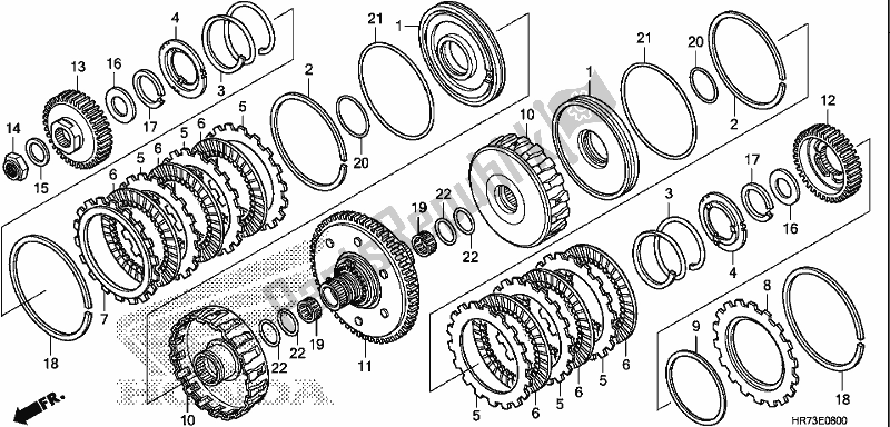 All parts for the Clutch of the Honda TRX 420 FA6 2017