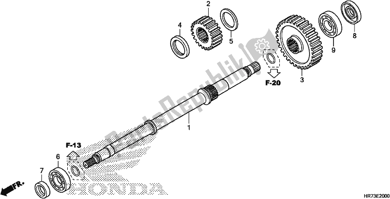 All parts for the Final Shaft of the Honda TRX 420 FA6 2017