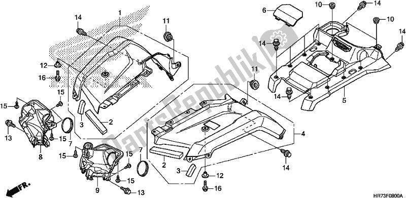 All parts for the Front Fender of the Honda TRX 420 FA6 2017