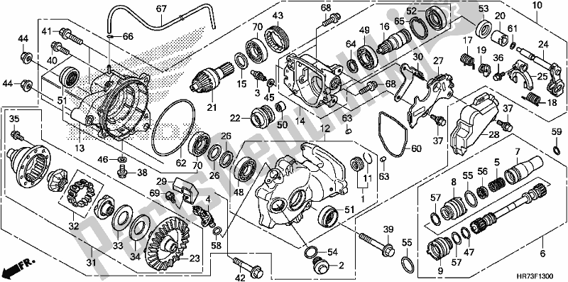 Todas as partes de Engrenagem Final Dianteira do Honda TRX 420 FA6 2017