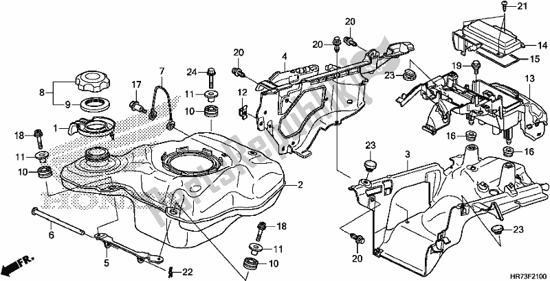 Tutte le parti per il Serbatoio Di Carburante del Honda TRX 420 FA6 2017