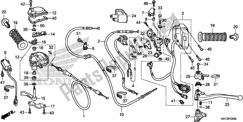 Tutte le parti per il Handle Lever/switch/cable del Honda TRX 420 FA6 2017