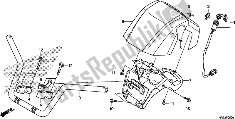 Tutte le parti per il Gestire Il Tubo del Honda TRX 420 FA6 2017