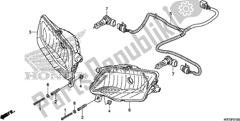 All parts for the Headlight of the Honda TRX 420 FA6 2017