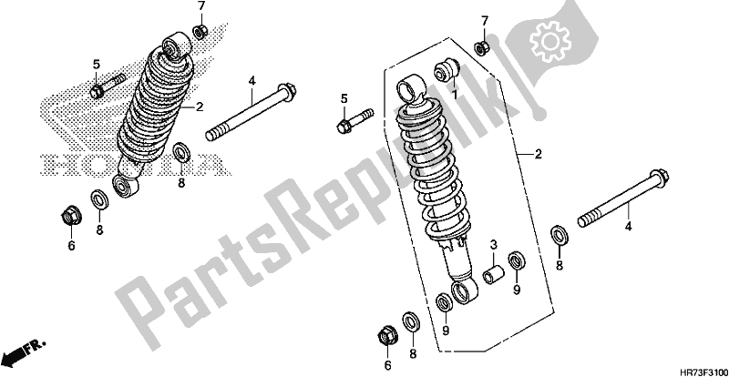 All parts for the Rear Cushion of the Honda TRX 420 FA6 2017