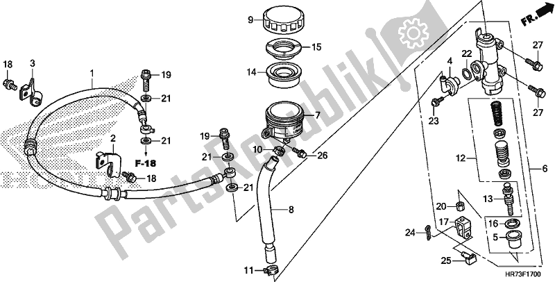 Wszystkie części do Rr. G?ówny Cylinder Hamulca Honda TRX 420 FA6 2017