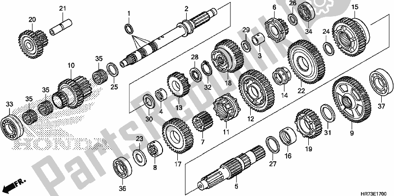 All parts for the Transmission of the Honda TRX 420 FA6 2017