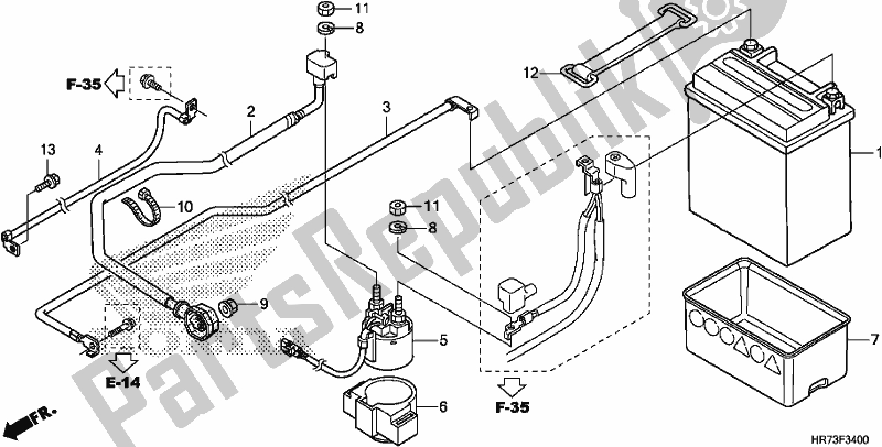 Toutes les pièces pour le Batterie du Honda TRX 420 FA6 2018