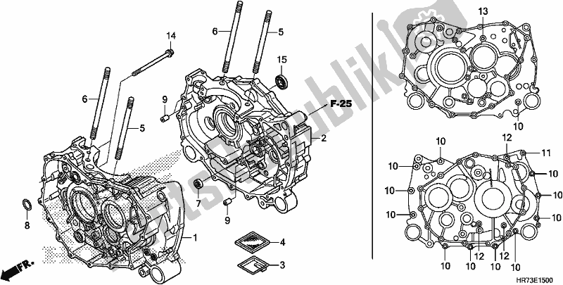 Alle onderdelen voor de Carter van de Honda TRX 420 FA6 2018