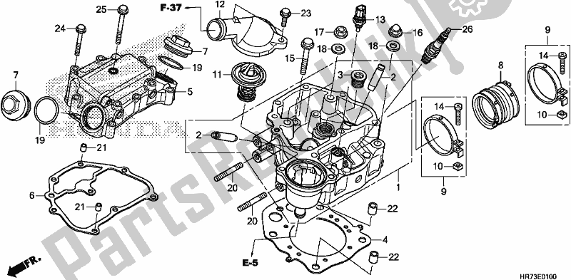 Alle onderdelen voor de Cilinderkop van de Honda TRX 420 FA6 2018