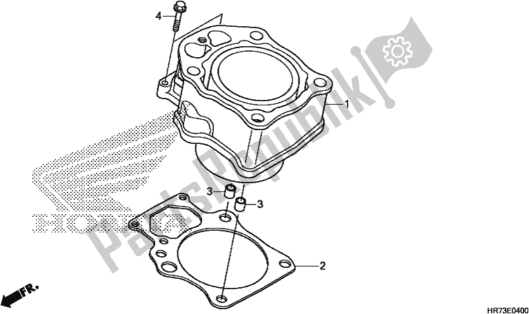 All parts for the Cylinder of the Honda TRX 420 FA6 2018