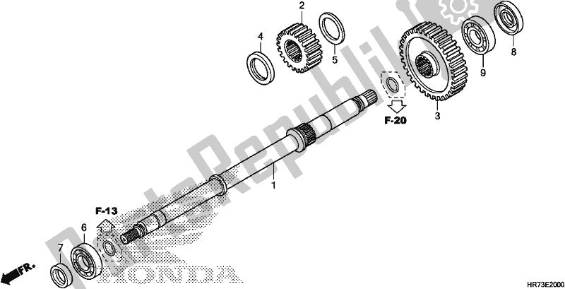 All parts for the Final Shaft of the Honda TRX 420 FA6 2018