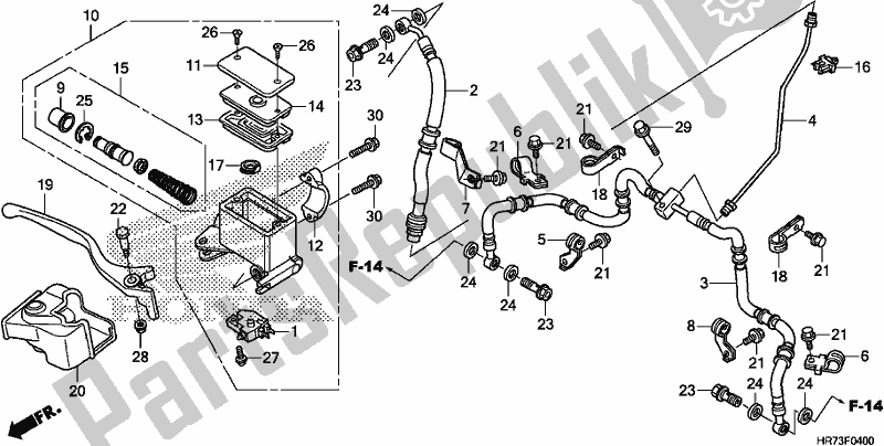 Toutes les pièces pour le Fr. Maître-cylindre De Frein du Honda TRX 420 FA6 2018