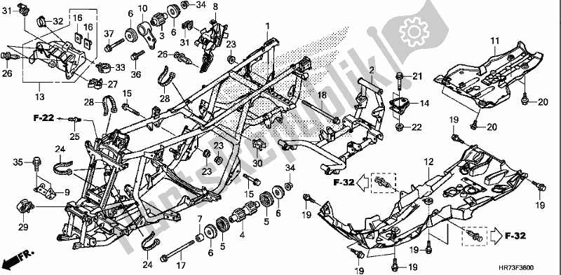 All parts for the Frame Body of the Honda TRX 420 FA6 2018