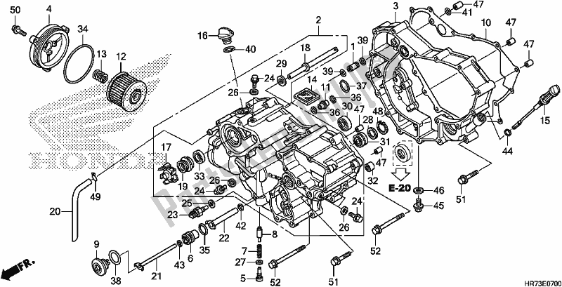 Alle onderdelen voor de Voorste Carterdeksel van de Honda TRX 420 FA6 2018