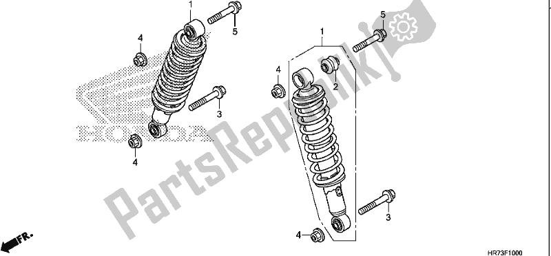 Todas as partes de Almofada Frontal do Honda TRX 420 FA6 2018