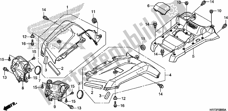 Todas las partes para Guardabarros Delantero de Honda TRX 420 FA6 2018