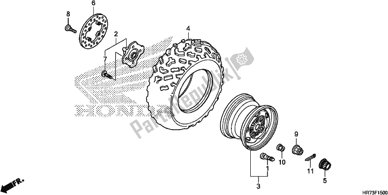 All parts for the Front Wheel of the Honda TRX 420 FA6 2018