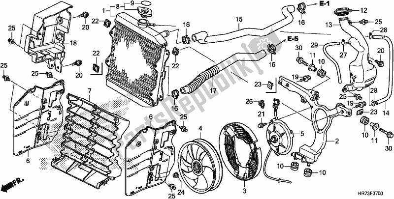 Alle onderdelen voor de Radiator van de Honda TRX 420 FA6 2018