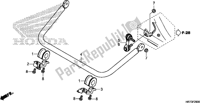 Todas as partes de Estabilizador do Honda TRX 420 FA6 2018