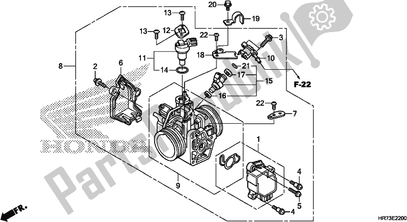 Alle onderdelen voor de Gasklephuis van de Honda TRX 420 FA6 2018