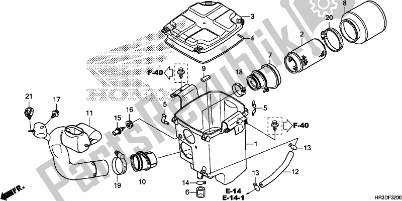 Todas as partes de Filtro De Ar do Honda TRX 420 FE1 2020