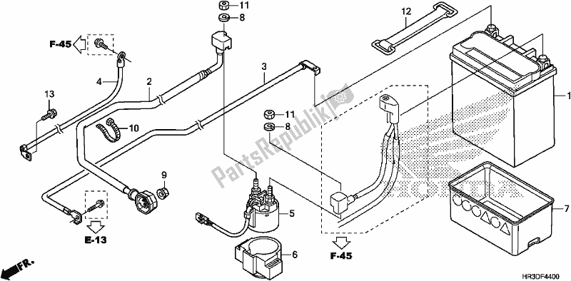 All parts for the Battery of the Honda TRX 420 FE1 2020