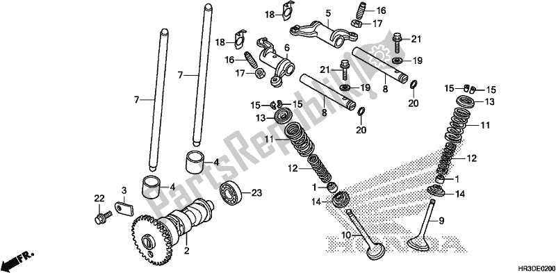 Alle onderdelen voor de Nokkenas / Klep van de Honda TRX 420 FE1 2020