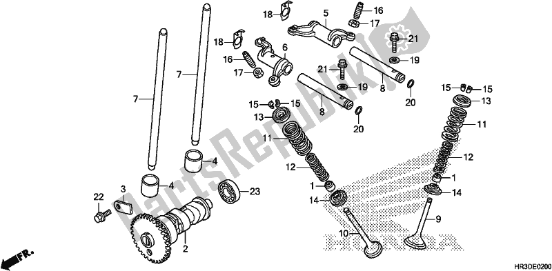 Alle onderdelen voor de Nokkenas / Klep van de Honda TRX 420 FE1 2020