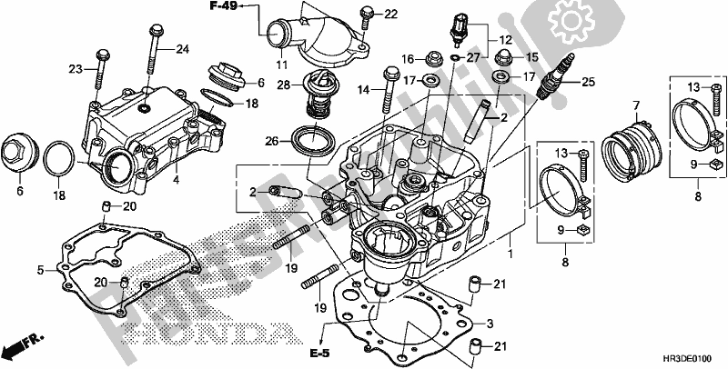 Todas as partes de Cabeça De Cilindro do Honda TRX 420 FE1 2020